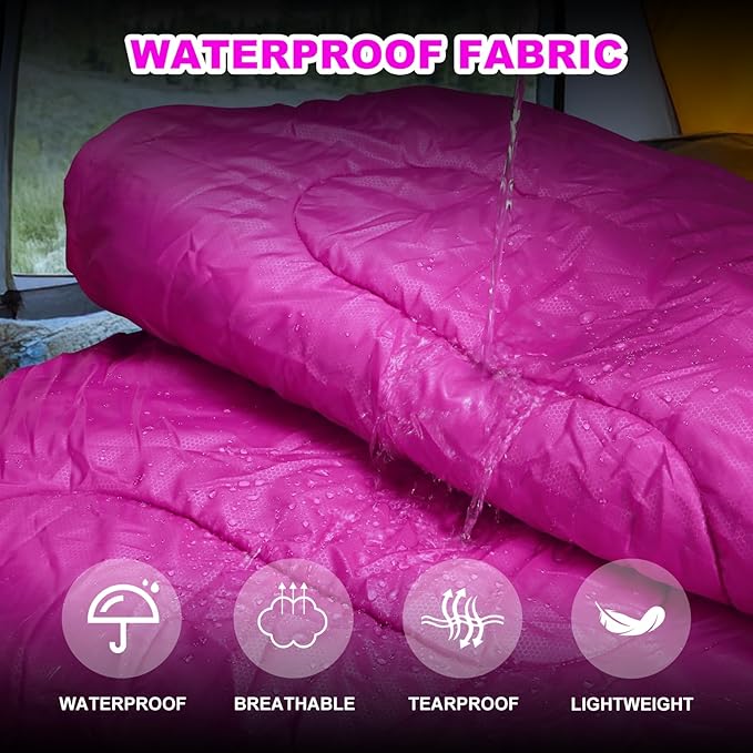 Sleeping Bags for Adults Cold Weather & Warm - Backpacking Camping Sleeping Bag for Kids 10-12, Girls, Boys - Lightweight Compact with Compression Sack