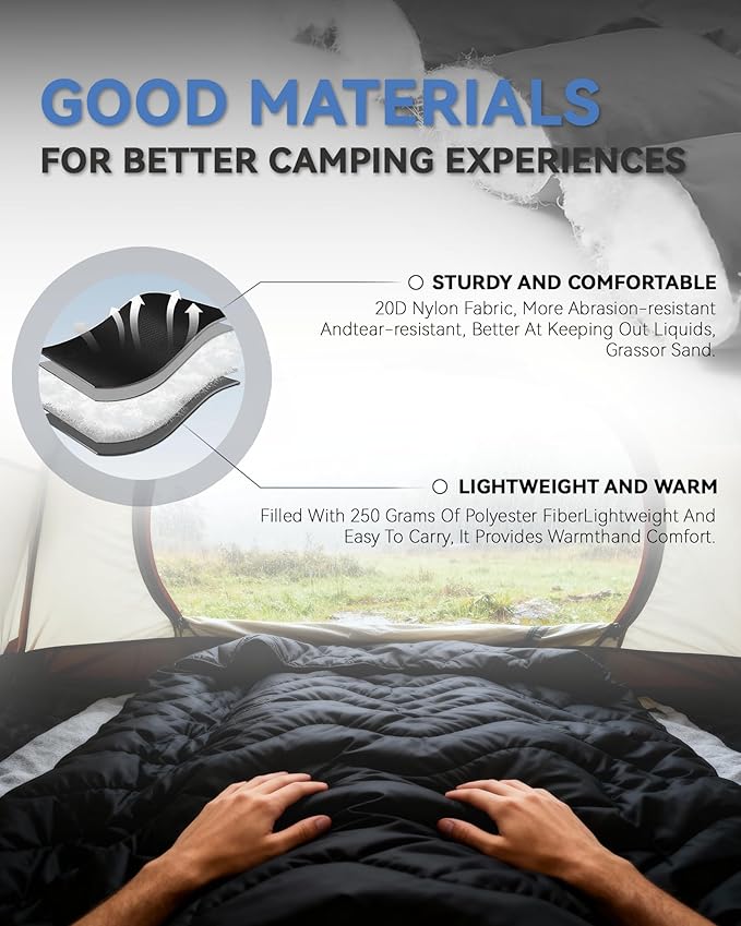 Camping Blanket Ultralight, 3 Season Waterproof & Windproof, Packable Outdoor Blanket for Camping, Hiking, Backpacking, Hammock,Stadium, Picnics（Black）