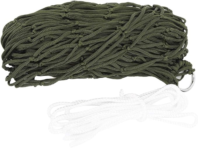 VGEBY Outdoor Hammock, High Strength Breathable Mesh Camping Hammock Nylon Single Person with Rope for Campers Hikers Backyard Relaxation Beach Trips
