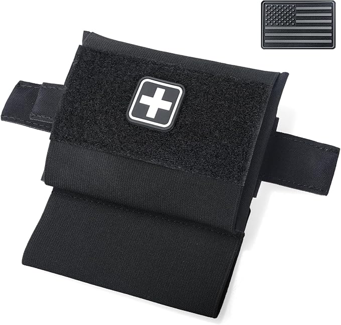 LIVANS Molle IFAK Micro Trauma Pouch, Tactical First Aid Belt IFAK Bag Medical EMT Emergency Survival Med Pouch Small EDC Portable Pack with Tourniquet Hammock for Duty Belt Vest Hunting
