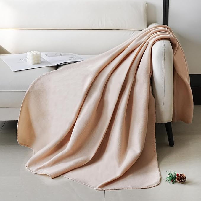ZYFZCYBL Fleece Throw Blanket Blankets Bulk 6 Pack Soft Lightweight for Cozy Polar Fleece 50 x 60 Solid Pet-Friendly Colorful Bed Sofa Couch Fleece Fabric Travel Wedding Gift（Taupe）
