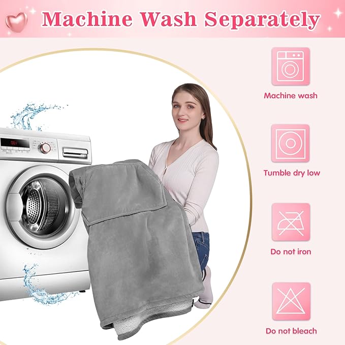 Waitu Wearable Blanket Sweatshirt Gifts for Women and Men, Sherpa Wearable Blanket Adult, Oversized Blanket Hoodie, Thick Sherpa Blanket, Warm Body Blanket Robe - Gray