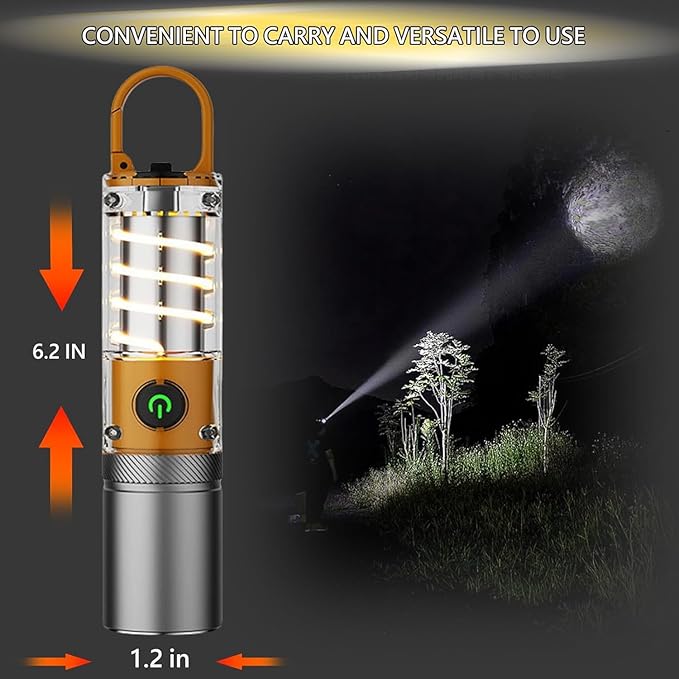 Rechargeable Flashlights High Lumens，Super Bright High Lumens Led Flashlights，6 Modes Zoomable Linternas，Small Flashlights Powerful，Suitable for Hiking Camping and Family Emergencies