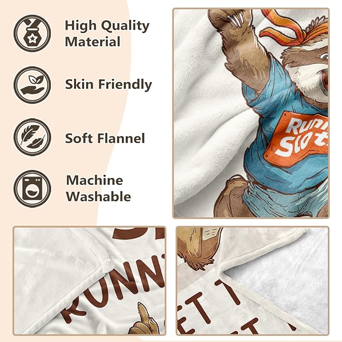 Funny Gifts for Runners Men Women, Cross Country Gifts - Throw Blankets 60" x 50", Marathon Runners Gift, Cool Running Essentials for women Men, Half Marathon, Track and Field Running Present