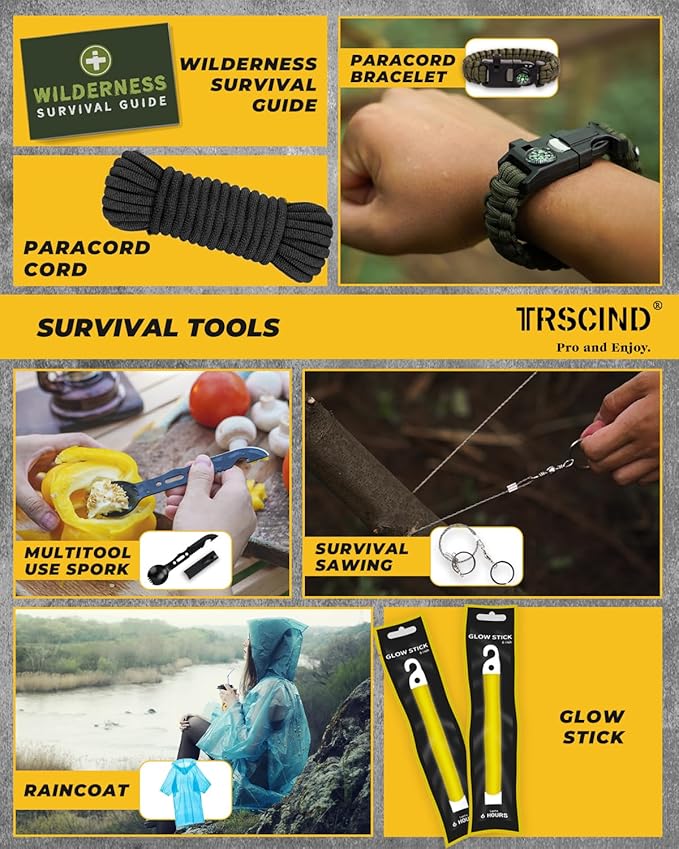 Gifts for Men Dad Husband Him Fathers Day, Survival Kit, Emergency Survival Gear and Equipment 14 in 1, Anniversary Birthday Gifts for Him Boyfriend, Hunting Fishing Camping Accessories, Cool Gadget