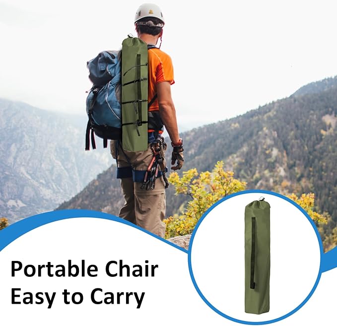 Camping Chair 2 Pack Portable Folding Chair, Supports 300lbs, Lightweight Stable Outdoor Chair for Camping Hiking Fishing Beach Travel Picnic, Compact Collapsible Camping Seat, Olive Green