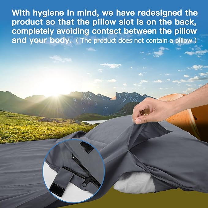 JAICOM Sleeping Bag Liner, Travel Sheets & Adult Sleep Sack, Ultralight and Portable Summer Sleeping Bag - Ideal for Backpacking, Hotels and Hostels, Business Trips, Camping