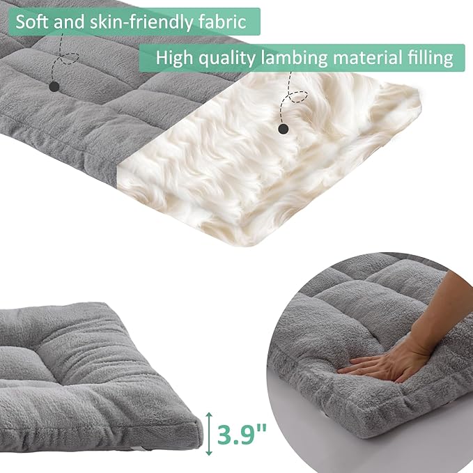 Thick Camping Sleeping Pad - Lamb Fluff Camping Cot Pads for Adult, Soft Sleeping Mat, Non-Slip Camping Mattress Pad for Camp Cot/Rv Bunk/Narrow Twin Beds