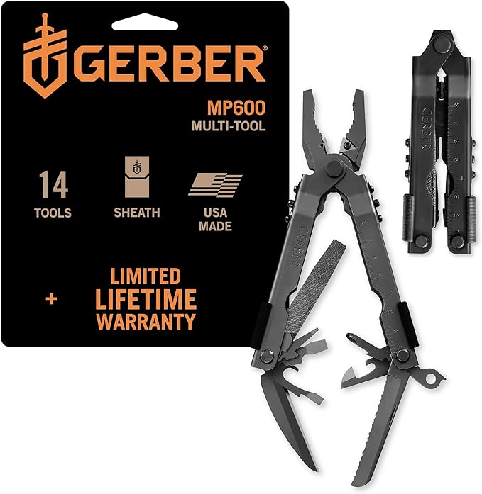 Gerber Gear MP600 Multi-Plier Multitool – Made in USA – Blunt Nose, Black