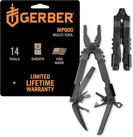 Gerber Gear MP600 Multi-Plier Multitool – Made in USA – Blunt Nose, Black