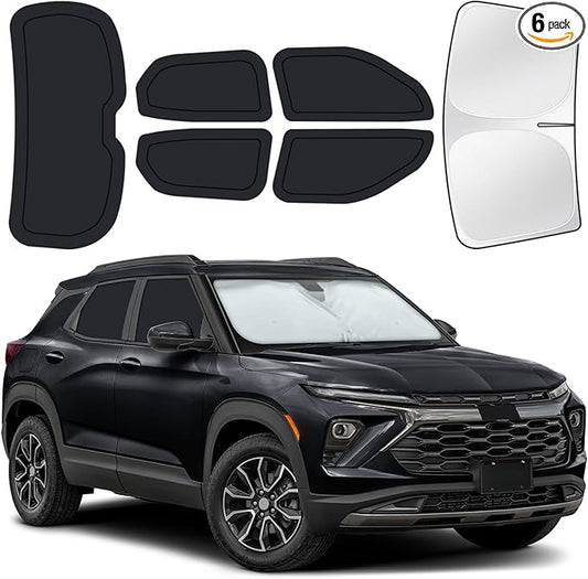 for Chevrolet Trailblazer 2021-2025 Car Window Shades, 6pcs Privacy Sun Shade Set for Front Windshield Side and Rear Windows, Full Window Covers Keeps Vehicle Cool for Camping Napping