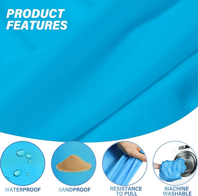 Famstar Beach Blanket Oversized Extra Large 10'X 9',Waterproof Sandproof Beach Blanket 2-8 Adults Lightweight Durable for Travel Camping Hiking Picnic