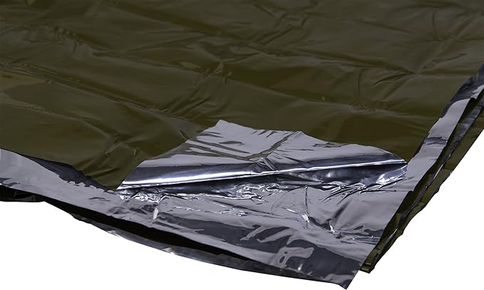 S.O.L. Survive Outdoors Longer 90% Heat Reflective Heavy-Duty Emergency Blanket - Thick, Rugged for Disaster Preparedness Kit - Waterproof, Windproof, Tear-Resistant - 58" x 98", 3.2 oz, Green