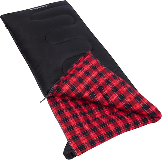 KingCamp Sleeping Bag for Adults, Cold Weather & Warm XL Big and Tall Flannel Sleeping Bags with Compression Sack Portable Waterproof Essentials Gear Accessories for Outdoor Camping