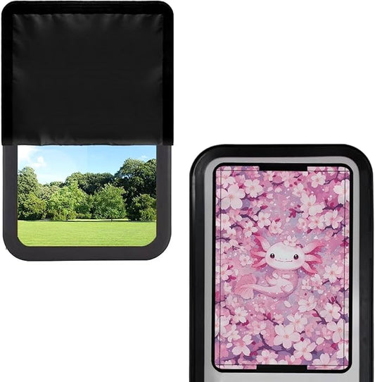 RV Door Window Shades for Inside Camper, Axolotl Print Portable Camper Trailer Blackout Window Cover Rv Door Shade Cover UV Rays Protection, RV Accessories for Outside