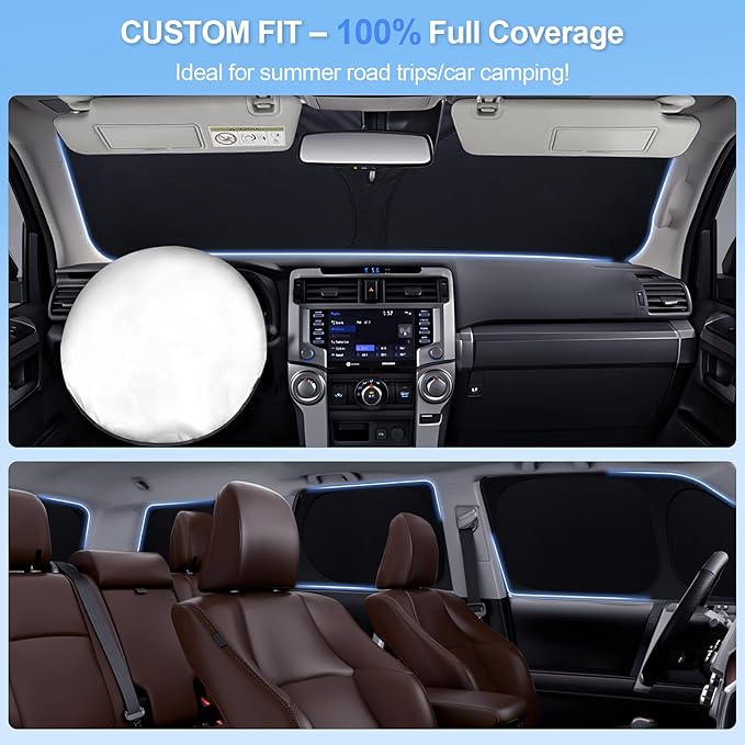 8pcs Car Window Shades for Subaru Crosstrek 2018-2023 Accessories,Windshield Side Rear Full Sunshade,Sun Visor UV Blocking, Privacy Protection and Blackout for Camping Outdoor