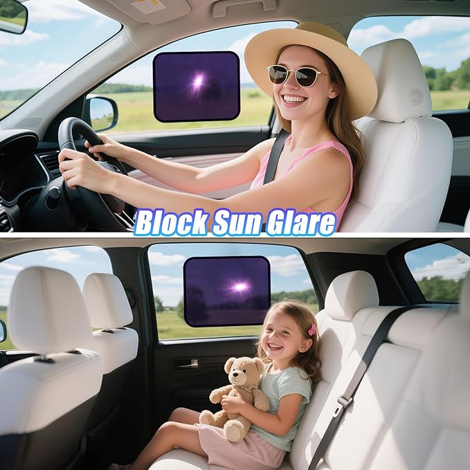 ZATOOTO Car Window Shades Car Window Shade for Baby Semi-Transparent Sun Blocker UV & Privacy Protection for Camping, Napping, and Relaxing Auto Covers 2 Pack,15.75 * 13.78 in