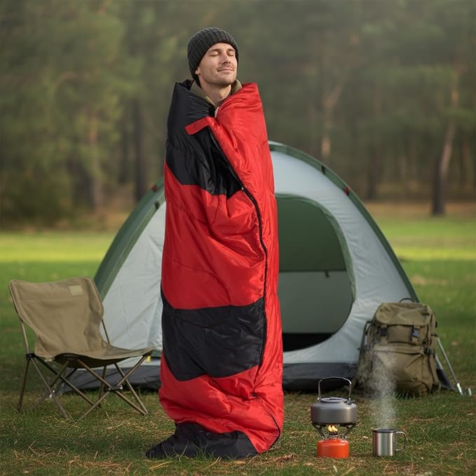 Lightweight Sleeping Bag for Backpacking and Hiking, 190T Polyester, Waterproof Envelope Style, 74.8 x 29.5 in, 2.1 lbs