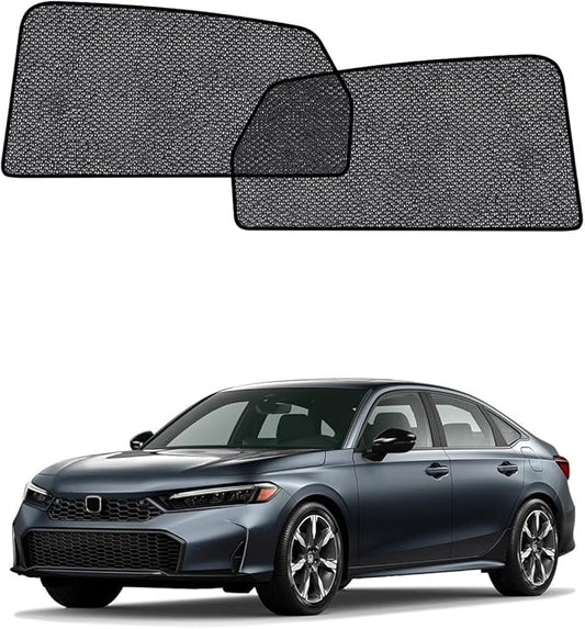 Car Window Shades for Honda Civic(2022-2025), 2-Pack Rear Window Sun Shades for Baby – Breathable Mesh, UV & Heat Blocker, Privacy Protection for Camping, Travel, Sleep & Nursing