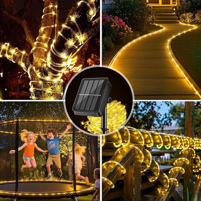 LairtPOW Solar Rope Light 3 Pack 39 FT 100 LEDs IP65 Waterproof Outdoor LED ‎Solar Outdoor Lights for Party Garden Yard Home Wedding Christmas Halloween Holiday Tree Decoration Lighting(3 Pack)