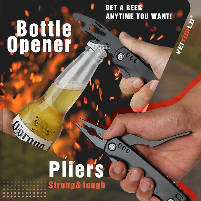 VEITORLD Gifts for Men Dad Him Fathers Day, Unique Anniversary Birthday Gifts Idea for Men Him Husband Boyfriend, All in One Tools Hammer Multitool, Camping Hunting Hiking Presents, Cool Gadgets