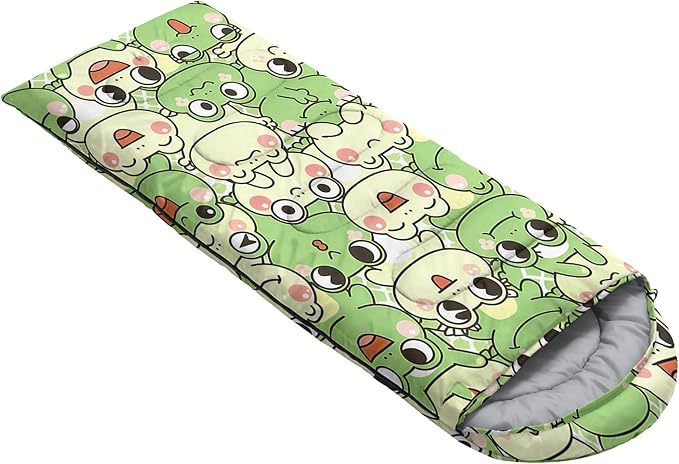 QOOMO Axolotl Cute Camping Sleeping Bags,3 Season Warm & Cool Weather,Lightweight,Waterproof Sleeping Bags for Adults & Kids,Traveling,and Outdoors