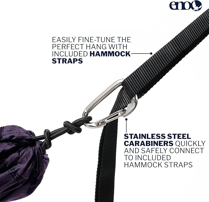 ENO Eagle's Nest Outfitters - TravelNest Hammock + Straps Combo Plum