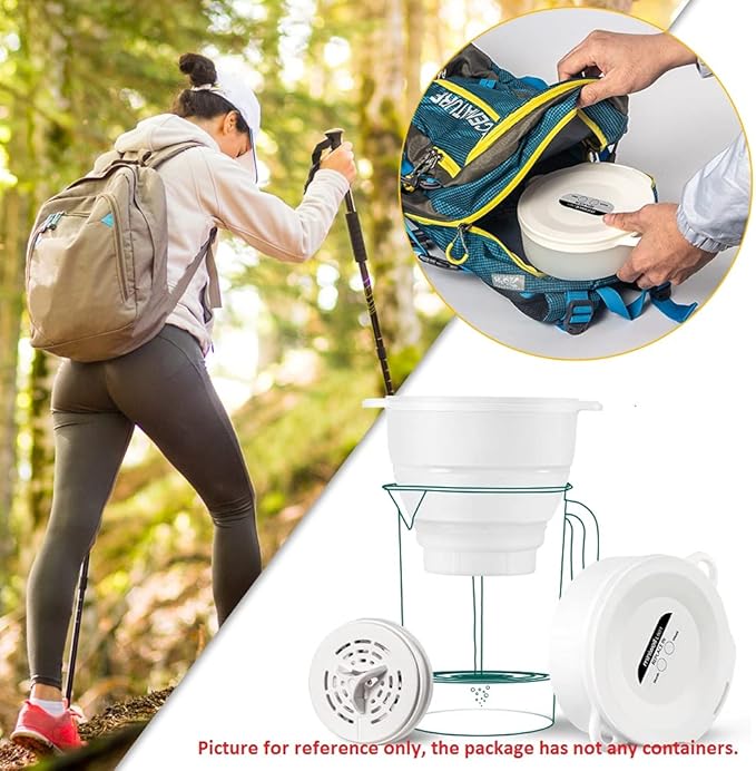 miniwell Filtration System- Water Camping Filter with Replaceable Filter - for Hiking Purification- Remove Chlorine,Sediments, BPA Free- Emergency