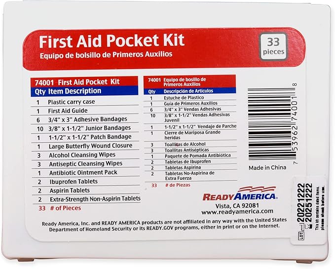 Ready America 70280 72 Hour Emergency Kit, 2-Person, 3-Day Backpack, Includes First Aid Kit, Survival Blanket, Portable Preparedness Go-Bag for Camping, Car, Earthquake, Travel, Hiking, and Hunting, Red