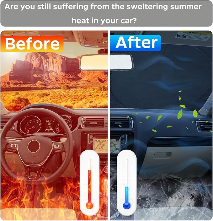 Windshield Sunshade for Jeep Compass 2017-2025 2026, Front Window Sun Visor Cover, UV Heat Blocking Sun Shade Protector Car Accessories