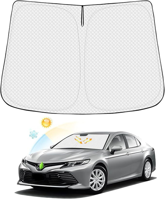 Canvcle Windshield Sun Shade for 2018-2024 Toyota Camry Accessories Thicken 6-Layer Foldable Front Window Sunshade Cover Sun Visor Protector Block UV Rays Keep Vehicle Cool