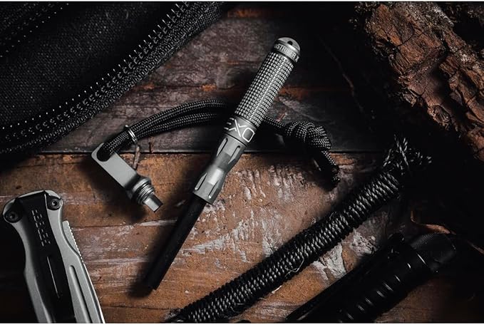 Exotac nanoSTRIKER XL Self Contained Ferrocerium Fire-Starter with Stainless Steel and Tungsten Carbide Striker, Waterproof 1/4 in. Ferro Rod Produces Up To 3,000 Fire-Starting Strikes