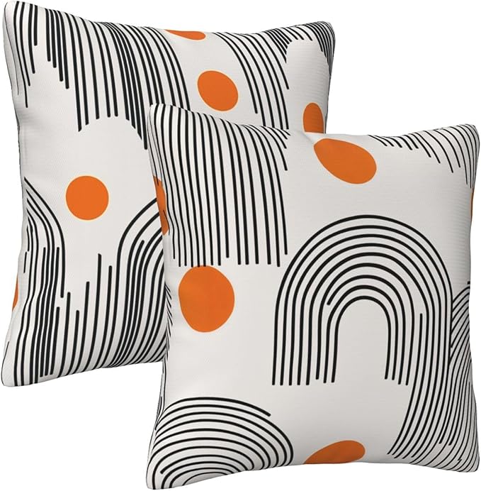 Mid Century Modern Throw Pillow Covers 18x18 inch Set of 2 Pillow Case Cushion Cover for Home Sofa Couch Living Room Car Decor