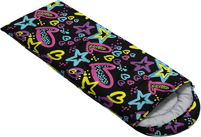 QOOMO Axolotl Cute Camping Sleeping Bags,3 Season Warm & Cool Weather,Lightweight,Waterproof Sleeping Bags for Adults & Kids,Traveling,and Outdoors