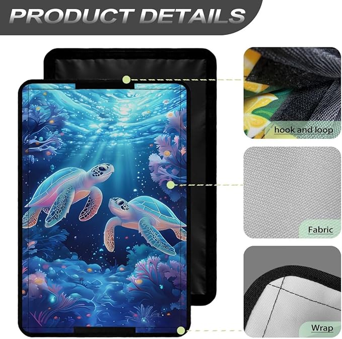 Sea Turtle RV Door Window Shade Cover, RV Door Window UV Protective Cover, Foldable Travel Trailer Motorhome Rv Screen Door Protector