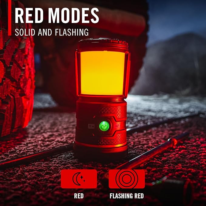 COAST EAL35R 1000 Lumen Voice-Controlled LED Emergency & Camping Area Lantern with Warm, Cool White, Day, Red & Red Flashing Mode, Power Bank Functionality - Desert