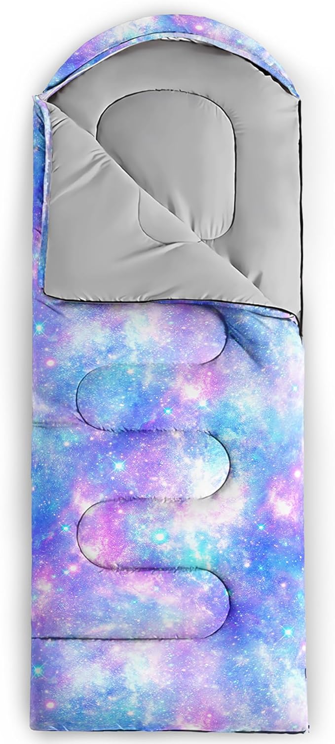 QOOMO Axolotl Cute Camping Sleeping Bags,3 Season Warm & Cool Weather,Lightweight,Waterproof Sleeping Bags for Adults & Kids,Traveling,and Outdoors