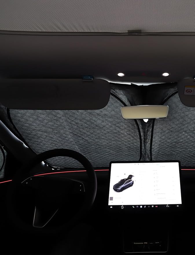 8PCS Upgraded for Tesla Model Y Juniper Window Shade Covers Thicker 5-Layer Material Sun Darker Windshield Sunshade Side Window Privacy Shade for Tesla Model Y Juniper Accessories 2026 2025