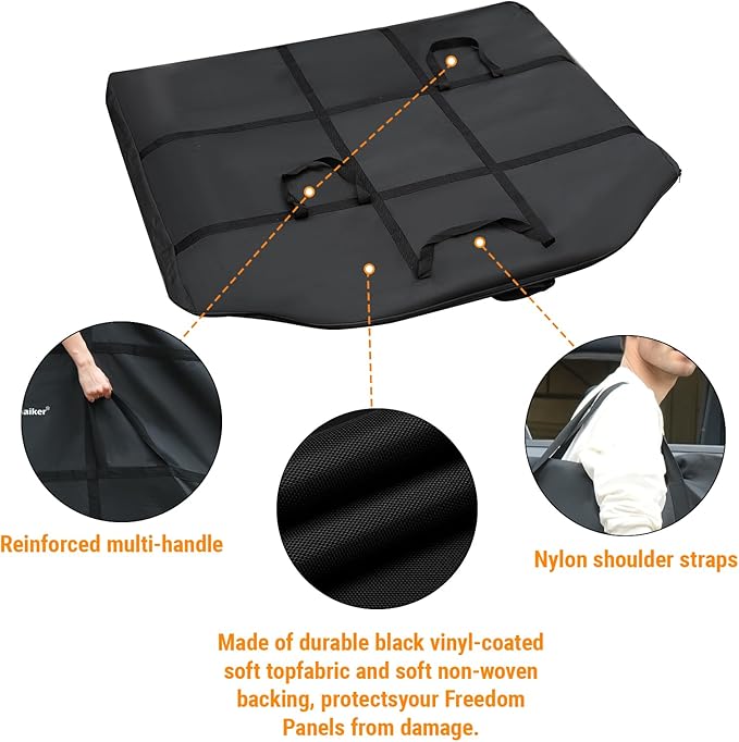 Freedom Panel Rear Hard Top Storage Bag with Handle Compatible with 2021-2025 Ford Bronco 2&4 Door, Heavy Duty 600D Oxford Fabric Car Top Panel Protector Bag,Rear Roof Panel Carrying Case Black