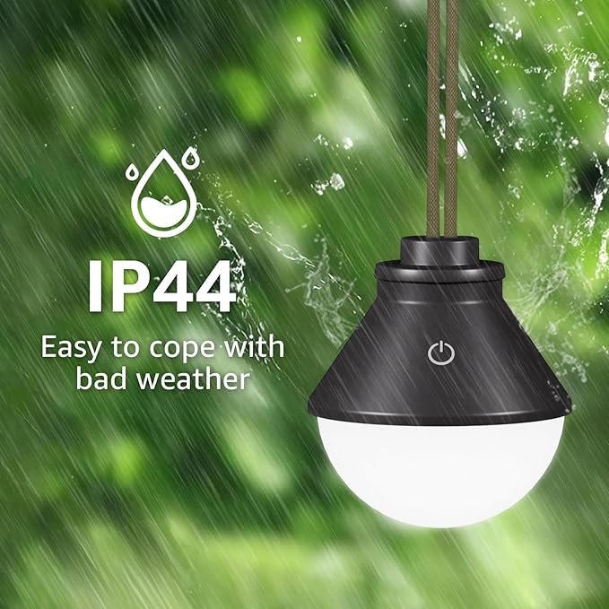 2-Pack LED Camping Lantern Rechargeable 5000mAh with Magnetic, 600LM Waterproof Battery Powered Hanging Tent Light, USB Cordless Portable Dimmable for Power Outages Hunting Survival Gear Outdoor