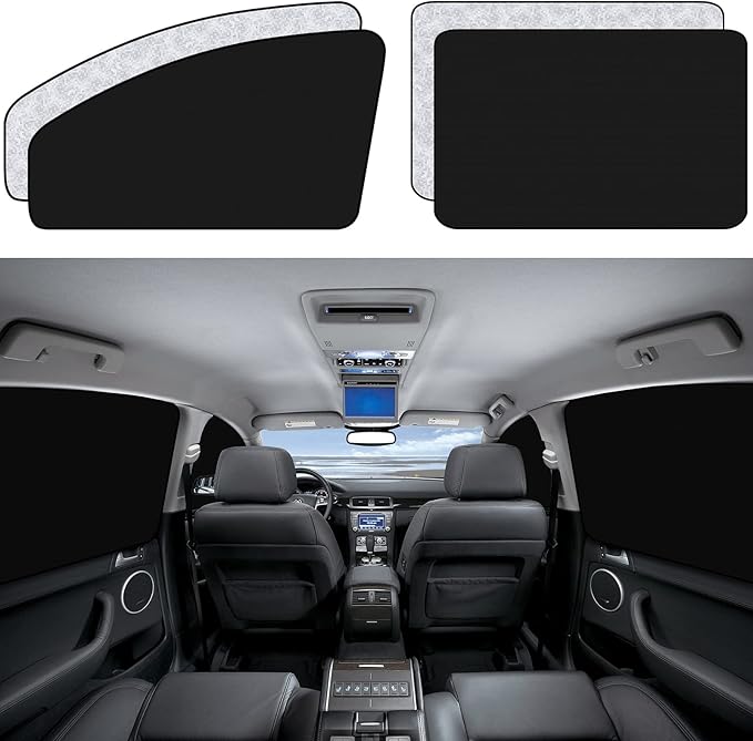 ZATOOTO Car Window Sun Shades Covers - 4 Pcs Magnetic Privacy Side Sunshades Blackout Auto Camping Curtains Accessories for Sleeping Family and Women Men Kids Baby