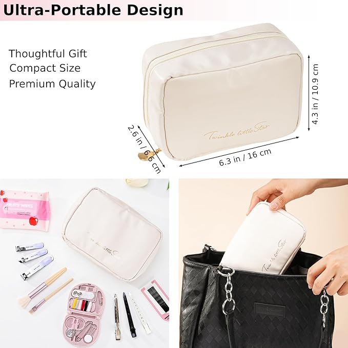 Wedding Day Emergency Kit for Bride, 39 Pc Essential Items for Brides Daily Use Women Wedding Gift, Travel Kit Personal Care Survival Set with Bride Makeup Bag - Wedding Emergency Kit Supplies