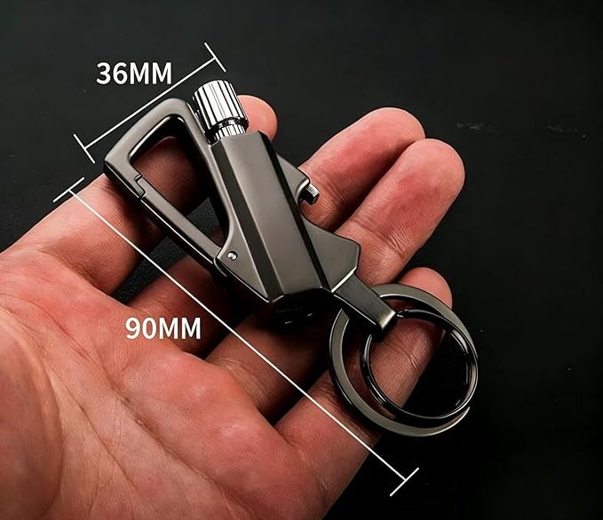 Permanent Match Infinity Lighter- Reusable Waterproof Survival Lighter with Multitool Keychain & Bottle Opener, Starter for Outdoor Camping, Hiking, Emergency Kits (Gold+Silver)