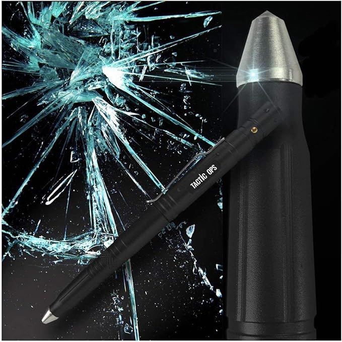 Tactical Self-Defense Pen LED Tactical Flashlight, Bottle Opener, Window Breaker | Multi-Tool for Everyday Carry Survival Gear | Military, Police | Boxed Extra Ink by Tactic Ops