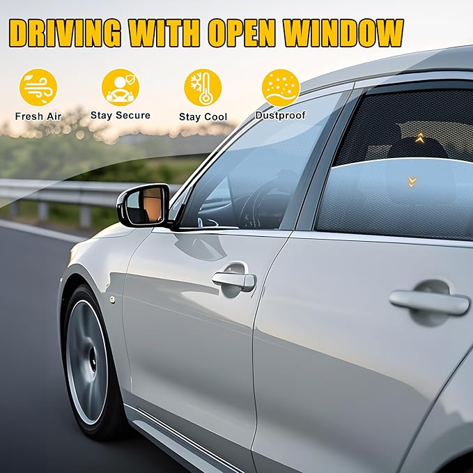 ZATOOTO Car Window Shades for Toyota RAV4 2019-2024, Side Window Covers Split-Front Design with UV Protection, Privacy Breathable Mesh for Ventilation, Dust Protection Perfect for Camping, Baby Safety