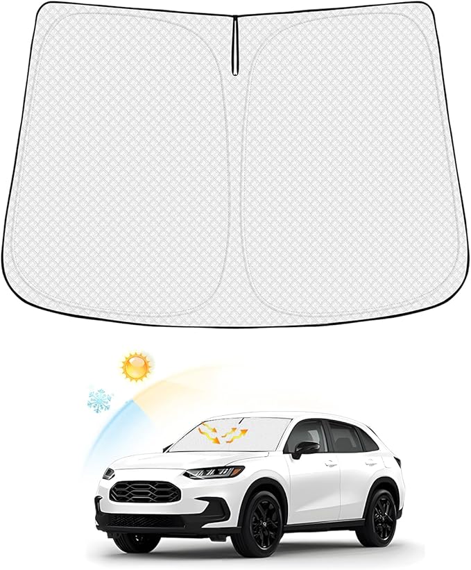 Canvcle Windshield Sun Shade for Honda HR-V 2023-2025 2026 HRV Accessories Thicken 6-Layer Front Window Sunshade Cover Sun Visor Protector Foldable Block UV Rays Keep Vehicle Cool