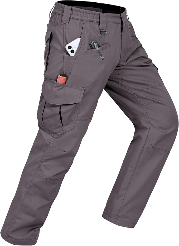 CNBQDD Mens Work Pants Cargo Tactical Construction for Men Ripstop Water Repellent Lightweight Outdoor Hiking with Pockets