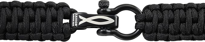 Savior Survival Gear Paracord Watch Band - Compatible with Apple Watch Band 49mm 46mm 45mm 44mm 42mm - iWatch Band Series Ultra 10 9 8 7 6 5 4 3 2 1 SE – Adjustable strap for men (Black, X-Large)