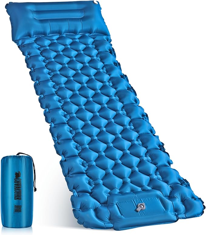 covacure Sleeping Pad for Camping - Ultralight Self-Inflating Camping Pad Mat with Built-in Foot Pump, Durable & Waterproof Air Mattress for Hiking
