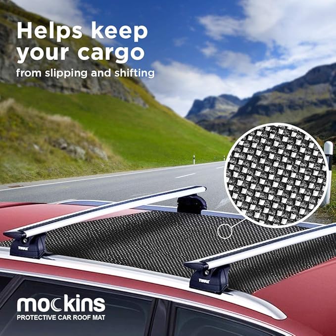 Mockins 43" x 39" Anti Slip Mat for Car Roof Cargo | Non-Skid PVC Foam Soft Roof Rack Pads | Automotive Roof Mat & Cargo Liner for SUV Car Truck & Van | Customizable Multifunctional Anti Slip Car Mat